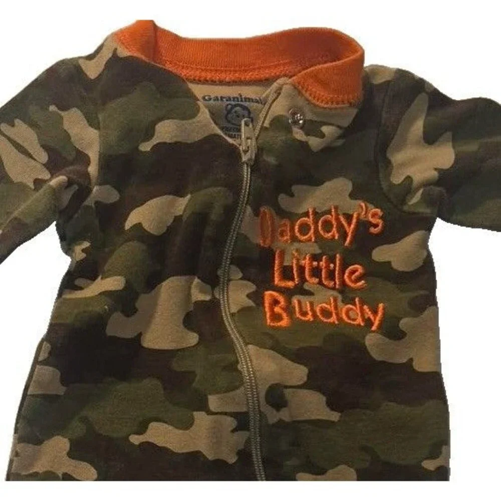 Garanimals Boys infant baby Size Preemie Camo Bodysuit 1 piece pajamas footed